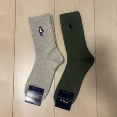 Polo Ralph Lauren グレー/オリーブ ソックス　セット