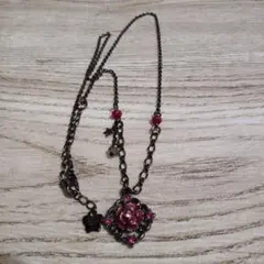 【美品】ANNA SUI アナスイ ネックレス 薔薇 バタフライ モチーフ