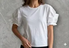 【新品タグ付き】タックスリーブTシャツ オフホワイト M 半袖 プルオーバー