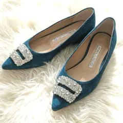 ペリーコ✨️アネッリ フィッビア✨️ビジュー バックル フラット パンプス