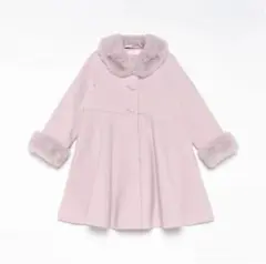 メゾピアノ　薄いピンクのファー付きコート