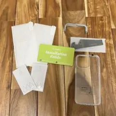 匿名配送❣️iPhone14ProMax耐黄変透明ケース　強化ガラス×2