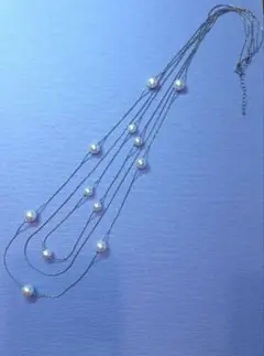 コットンパール多連ネックレス ロングネックレス 75cm