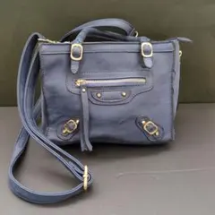 FIRANO 2way　ショルダー　ハンド　バッグ　ネイビー