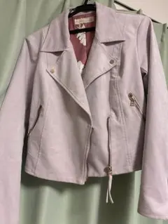 薄紫ライダースジャケット