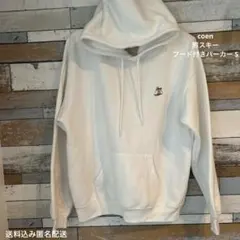 coen ホワイト 熊スキー　フード付きパーカー S