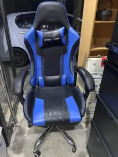 ゲーミングチェア 青と黒