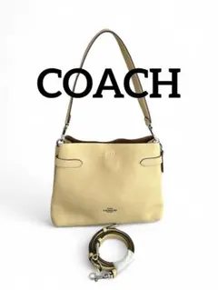 コーチ COACH ハンナ レザー 2WAY ショルダーバッグ　イエロー