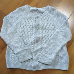 無印良品グレー ケーブル編み カーディガン 100cm