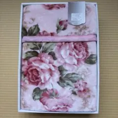 京都西川　ニューマイヤー毛布 140cm x 200cm 花柄ピンク