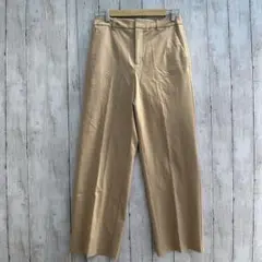 GUジーユーベージュブラウン＊カジュアルきれいめワイドパンツ【M】