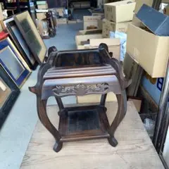 L586」長期保管品 唐木 花台 盆栽台 飾り台 茶道具 - メルカリ