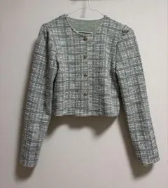 ツイードジャケットトップス