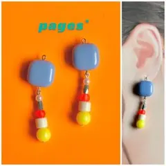 No.70*4 カラフルポップピアス/イヤリング