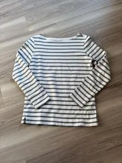 無印良品　ボートネック長袖Ｔシャツ　グレー✖️白
