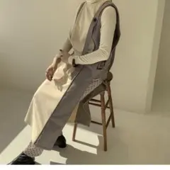 Amiur two tone suede long vest ivory ベストのサムネイル