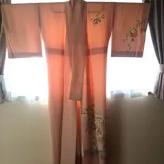 訪問着 花柄 淡いピンク