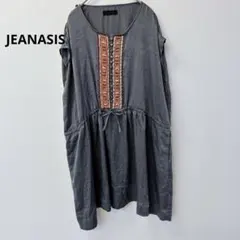 JEANASIS チュニック　ビーズ刺繍 グレーのサムネイル