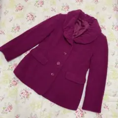 値下❗️12/16正午迄‼️ ピンク パープル ラウンドカラー テーラードジャケット