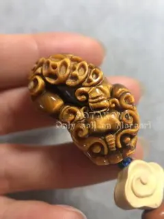 品番0763 貔貅（ひきゅう）のストラップ【タイガーアイ】