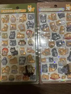 【正規品】ボンボンドロップシール　和柄　柴犬　2枚セット