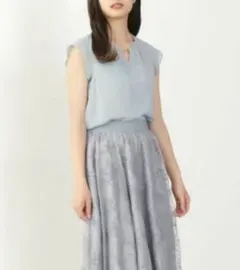 JILLSTUART 半袖ブラウス ブルーグレー Sサイズ フリル袖