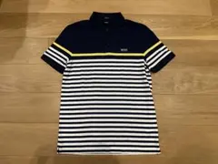 HUGO BOSS REGULAR FIT 半袖 ボーダーポロシャツ ネイビーのサムネイル