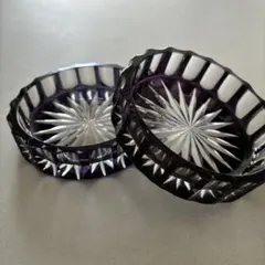 ガラス製 ヴィンテージ 80's 切り子　皿