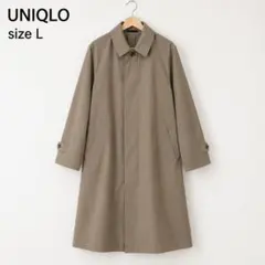 UNIQLO ユニクロ ステンカラーコート 耐久撥水機能 ブラウン L