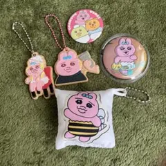 おぱんちゅうさぎ　カプセル缶バッチ2つ　チャーム3つ　5点セット