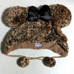 ディズニー ファンキャップ ヒョウ柄 　被り物　ミニー