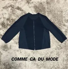 コムサデモード　ブラック11 シースルージップアップ カーディガン