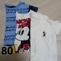 ユニクロ 西松屋 ミッキーマウス 半袖Tシャツ 80サイズ 3枚セット