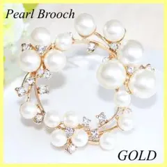 パール ブローチ ビジュー コサージュ フォーマル サークル 卒園式 上品 韓国
