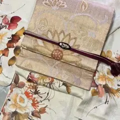 美品♡ 佐賀錦 本金 豪華 素敵な袋帯 マーガレット 唐草模様