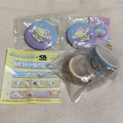 サンリオ シナモロール くら寿司 びっくらポン 缶バッジ マスキングテープセット