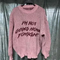 ピンク メッセージ入り オーバーサイズセーター