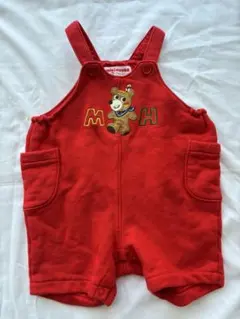 【美品】ミキハウス 赤いオーバーオール 80サイズ