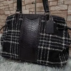 コーチ トートバッグ 肩掛け ツイード レザー クロコ COACH 希少