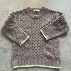 BEAMS mini ブラウン ケーブル ニット セーター 100cm