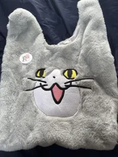 【仕事猫/缶バッジ付き】ファーバッグ