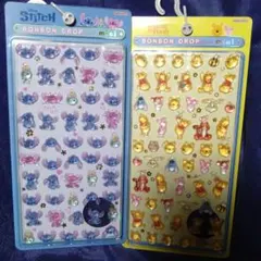 ボンボンドロップシール　ミニ　スティッチ　くまのプーさん　正規品