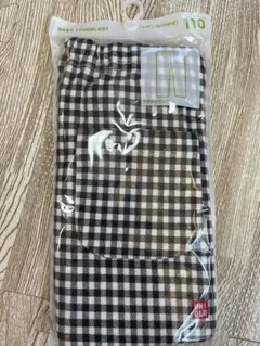 【新品未開封】ユニクロ 10分丈レギンス 黒チェック 110
