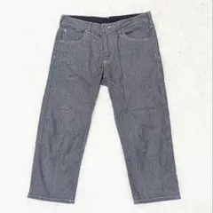 ザ ショップティーケー ヒッコリーパンツクロップド丈 グレー ストレッチ 【M】のサムネイル