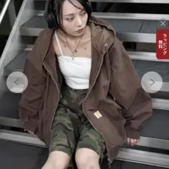 WEGO ワーカーズフードブルゾン ブラウン フリーサイズ