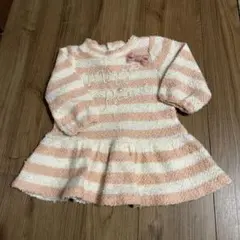 mezzo piano 女の子　ピンク　ワンピース　トップス　90 ボーダー