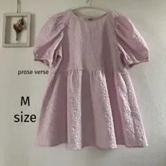 【prose verse 】バックリボン　フラワー　ジャガード　ペプラムブラウス