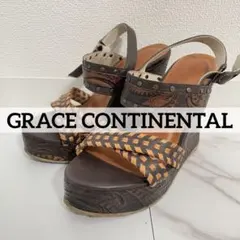 定価¥44,100 GRACE CONTINENTAL カービングレザーサンダルのサムネイル