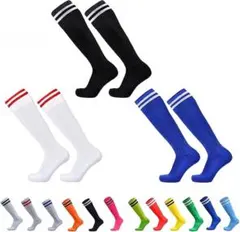 〆サッカーソックス キッズ ロングソックス メンズ 4足セット