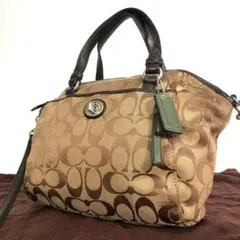 コーチ ショルダーバッグ 旧コーチ 2way シグネチャー キャンバス